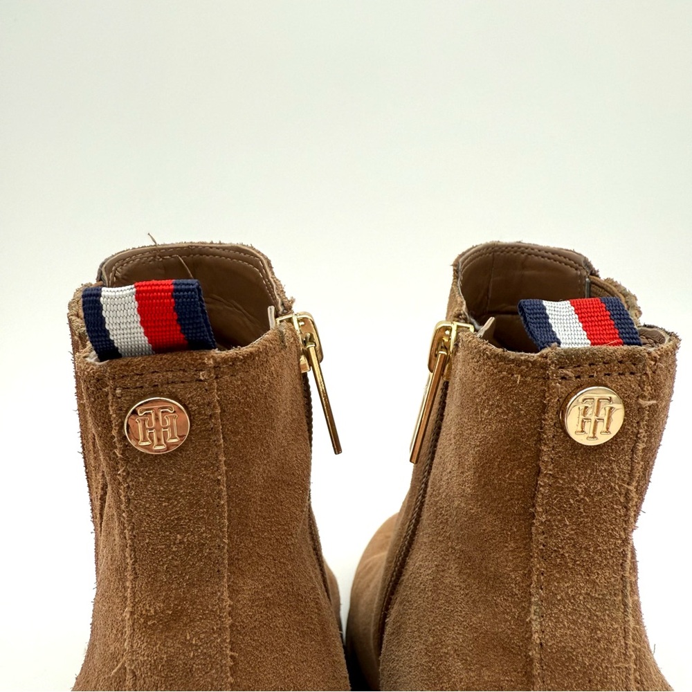 Tommy Hilfiger Women's Brown Suede Ankle Boots Size 6 Heels Zip Zipper - Picture 9 of 13